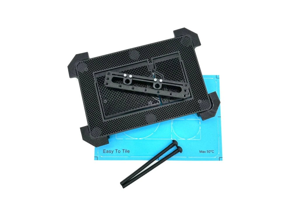 Pilnas Universalus Paslėpto WC Nuleidimo Mygtuko Komplektas EasyToTile – Round Edge (3-in-1 Išpjova)