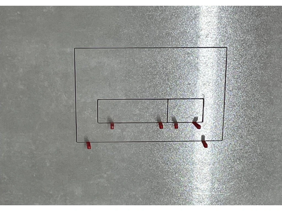 Pilnas Universalus Paslėpto WC Nuleidimo Mygtuko Komplektas EasyToTile – Round Edge (3-in-1 Išpjova)