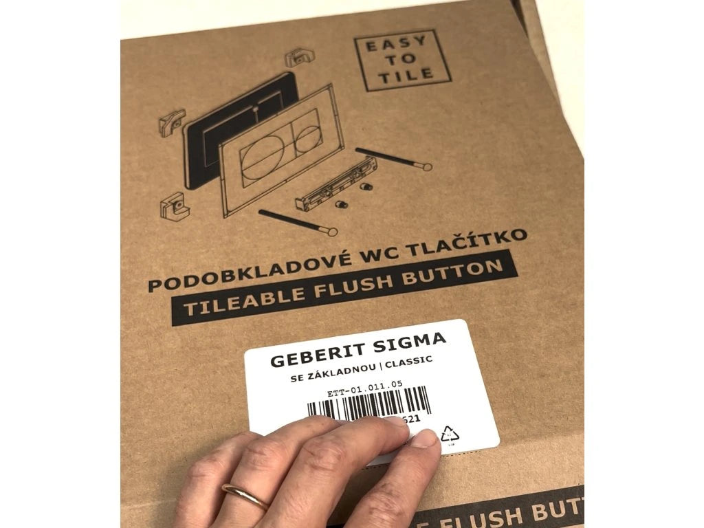 Pilnas Paslėpto WC Nuleidimo Mygtuko Komplektas EasyToTile – Geberit Sigma Round Edge (3-in-1 Išpjova)