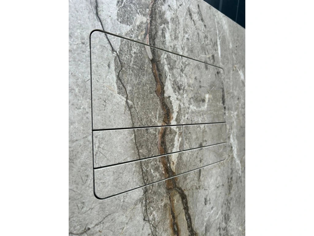 Paslėptas WC Nuleidimo Mygtukas EasyToTile – TECE SIDE Round Edge (su Montavimo Šablonu)