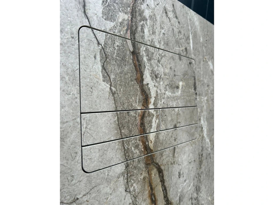 Paslėptas WC Nuleidimo Mygtukas EasyToTile – TECE SIDE Round Edge (su Montavimo Šablonu)