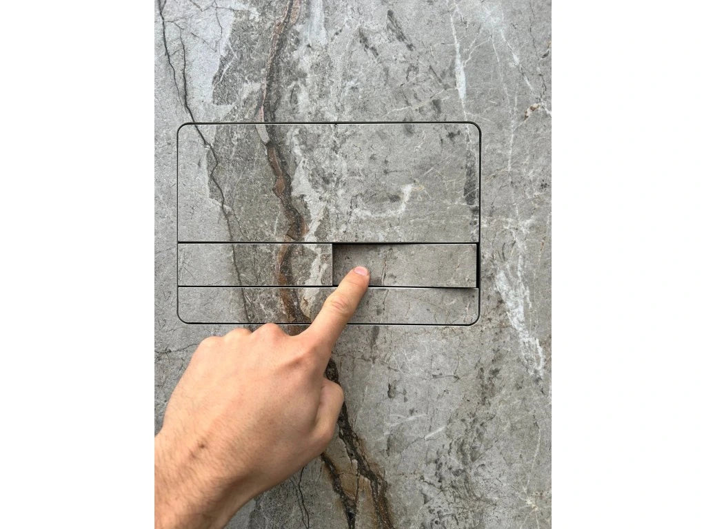 Paslėptas WC Nuleidimo Mygtukas EasyToTile – TECE SIDE Round Edge (su Montavimo Šablonu)