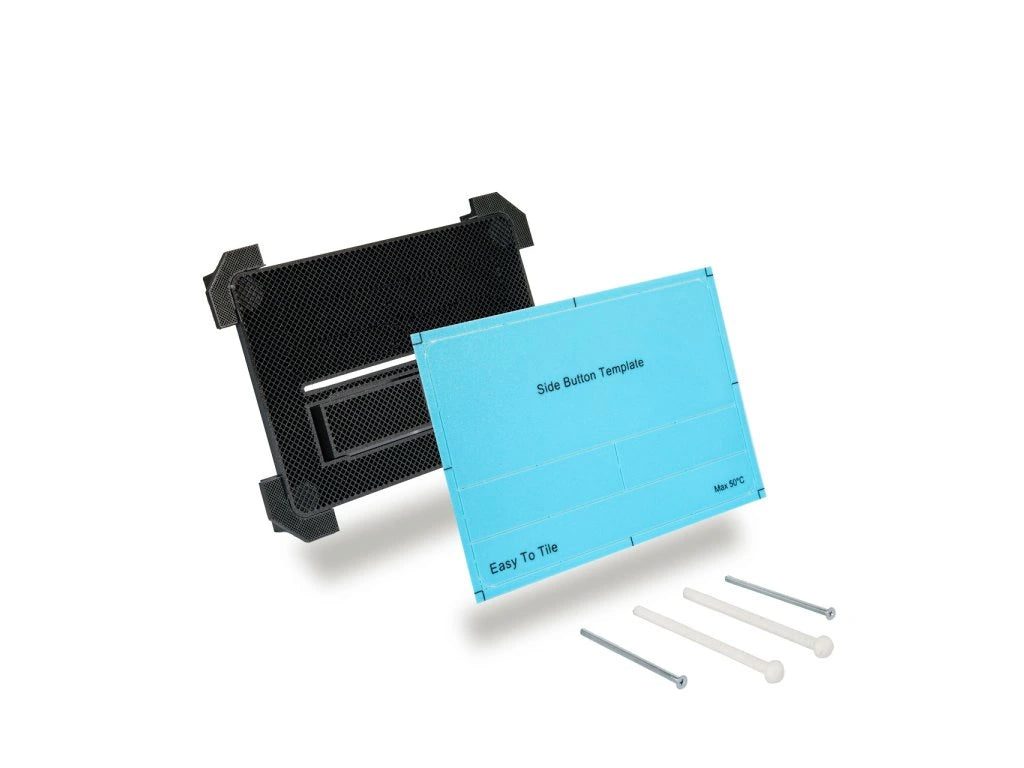 Paslėptas WC Nuleidimo Mygtukas EasyToTile – TECE SIDE Round Edge (su Montavimo Šablonu)