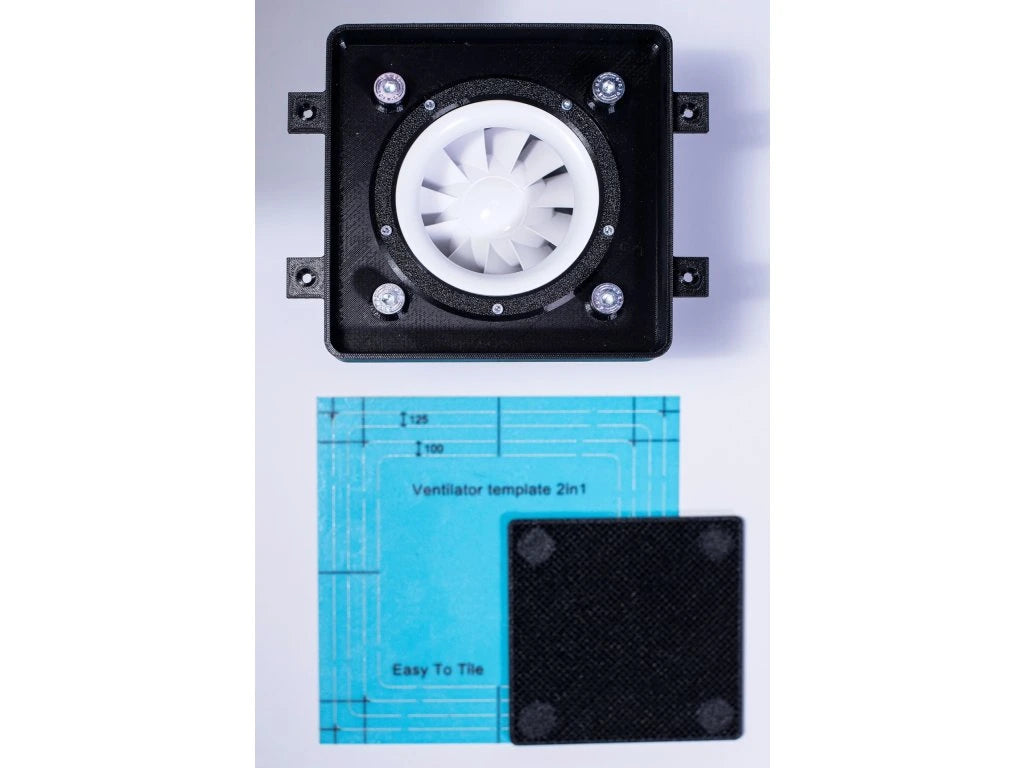 Paslėpta Ventiliatoriaus Sistema EasyToTile Full Set 125 mm (su ventiliatoriumi)