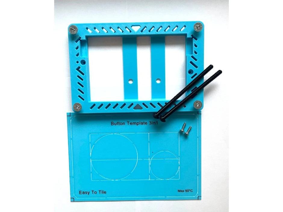 Paslėptas WC Nuleidimo Mygtukas EasyToTile – Geberit Delta Round Edge (3-in-1 Išpjova)