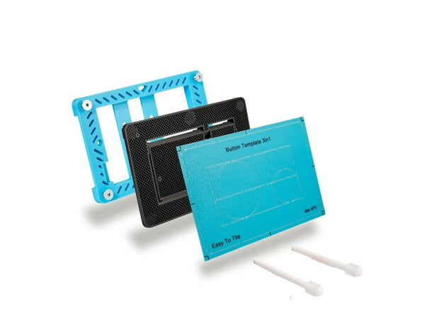 Paslėptas WC Nuleidimo Mygtukas EasyToTile – Geberit Delta Round Edge (3-in-1 Išpjova)