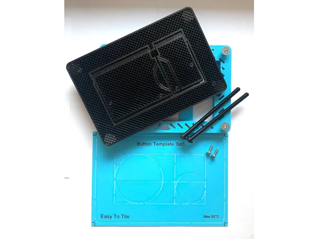 Paslėptas WC Nuleidimo Mygtukas EasyToTile – Geberit Delta Round Edge (3-in-1 Išpjova)