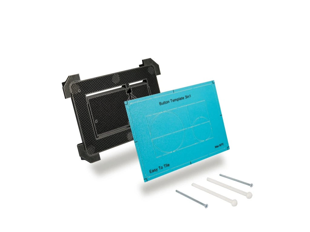 Paslėptas WC Nuleidimo Mygtukas EasyToTile – TECE Round Edge (3-in-1 Išpjova)
