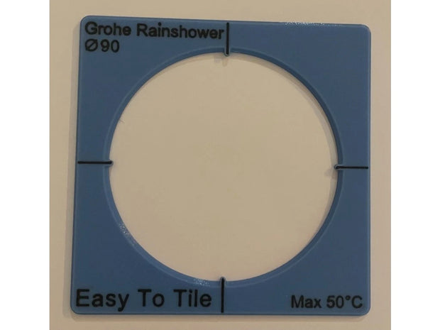 Dušo Sistemos Montavimo Šablonas EasyToTile – Grohe RainShower (12 × 12 cm)