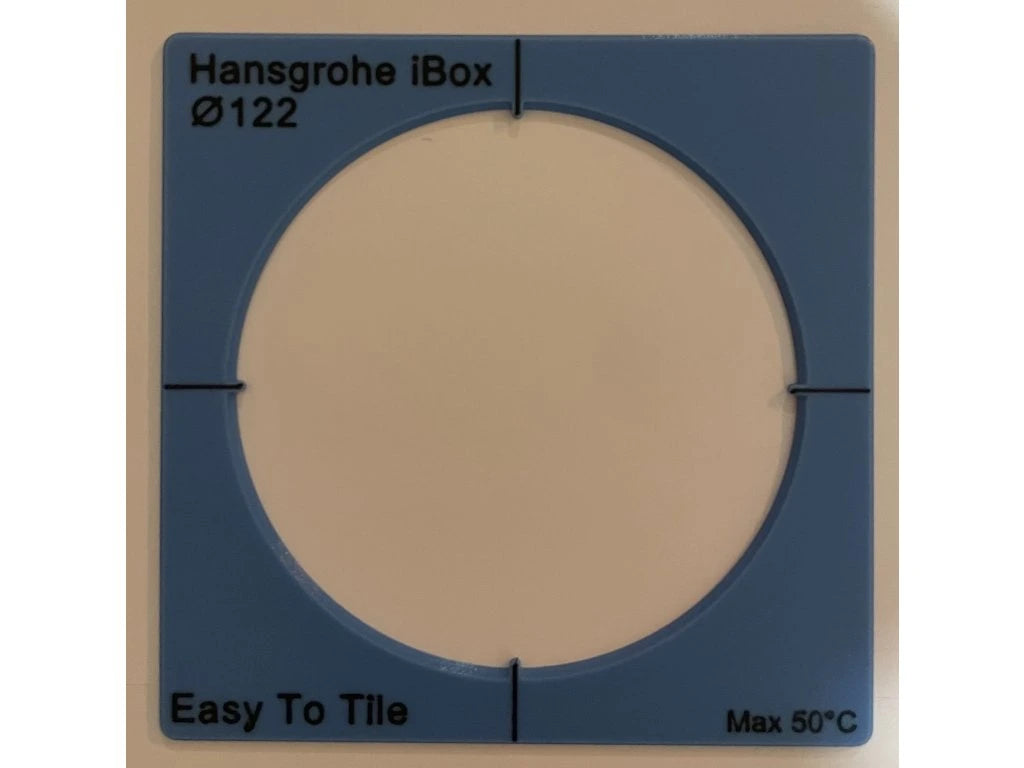 Montavimo Šablonas EasyToTile – Hansgrohe iBox Ø 122 mm (16 × 16 cm)